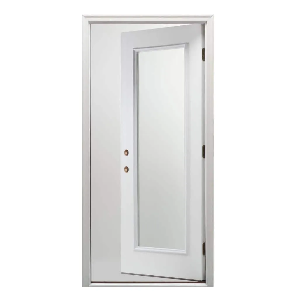 MMI Door 36 in. x 80 in. Right-Hand Inswing Full Lite Clear Classic Primed Fiberglass Smooth Prehung Front Door, photo 2 of 2