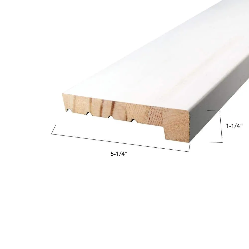 Alexandria Moulding 1-1/4 in. D x 5-1/4 in. W x 84 in. L Pine Wood Finger-Joint Window Stool Moulding Pack (2-Pack), photo 2 of 5