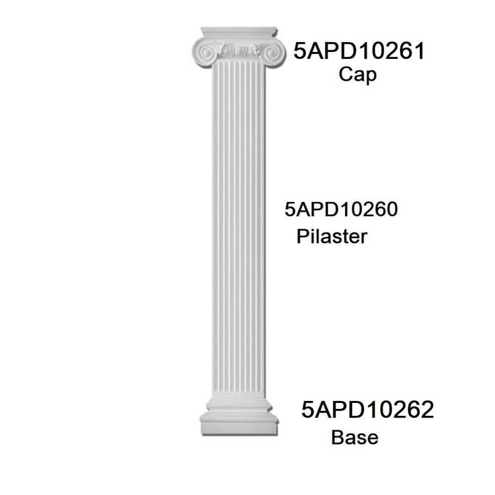 American Pro Decor 1-1/8 in. x 9-7/8 in. x 78-3/4 in. Fluted Polyurethane Pilaster Moulding Pro Pack (2-Pieces x 78.75 in.), photo 3 of 7