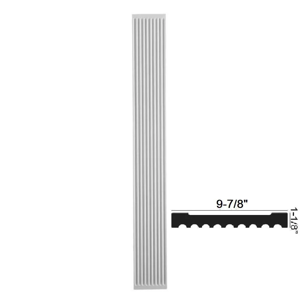 American Pro Decor 1-1/8 in. x 9-7/8 in. x 78-3/4 in. Fluted Polyurethane Pilaster Moulding Pro Pack (2-Pieces x 78.75 in.), photo 6 of 7
