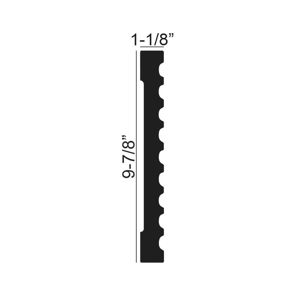 American Pro Decor 1-1/8 in. x 9-7/8 in. x 78-3/4 in. Fluted Polyurethane Pilaster Moulding Pro Pack (2-Pieces x 78.75 in.), photo 2 of 7