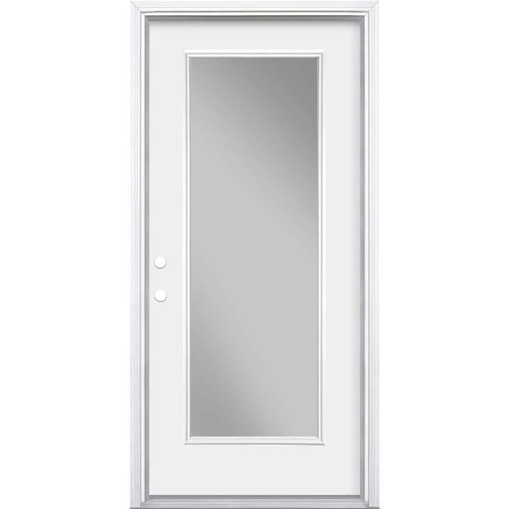 Masonite Premium 9 Lite Primed Steel Prehung Front Door, Right-Hand Inswing, No Brickmold, 36 in. x 80 in., photo 5 of 12