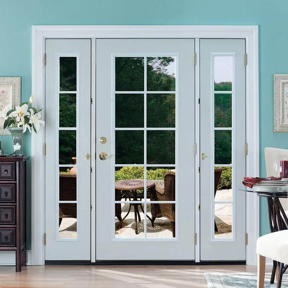 Masonite 60 in. x 80 in. Premium 6-Panel Right-Hand Inswing Primed Steel Prehung Front Door with Two 10 in. 5-Lite Sidelites, photo 5 of 5