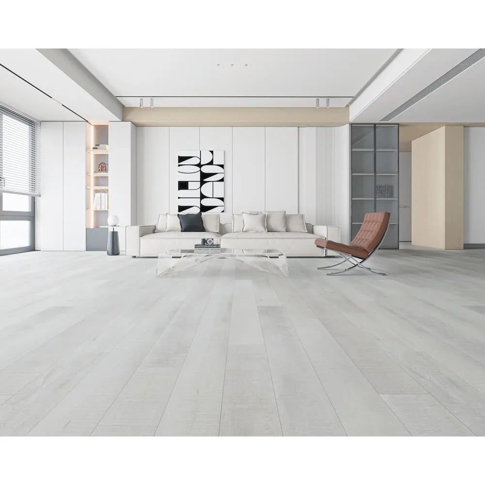 Montserrat Summa Pristine White 14 mm T x 7.75 in. W HDF Waterproof AC5 Click Lock Laminate Wood Flooring (23.09 sq. ft./case), photo 9 of 9