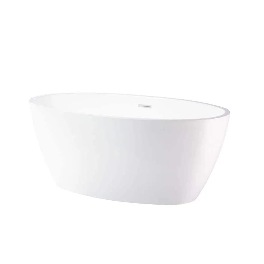 Vanity Art Amiens 69 in. x 40 in. Acrylic Flatbottom Freestanding Soaking Bathtub with Center Drain in Pure White, photo 5 of 6