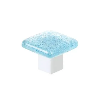 Berenson Spectrum Aqua Collection Glass/Zinc Cabinet Knob, 3/4 in to 2-1/16 in Sizes, Blue Tones with Polished Chrome Options, photo 2 of 4