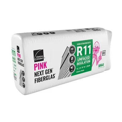 R-11 Unfaced Fiberglass Insulation Batts, 3.5 × 15.25 × 105 in