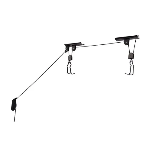 Black 4-Bike Hoist Garage Bike Rack