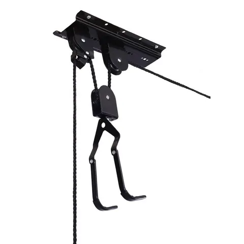 Black 1-Bike Ceiling Mount Garage Bike Rack