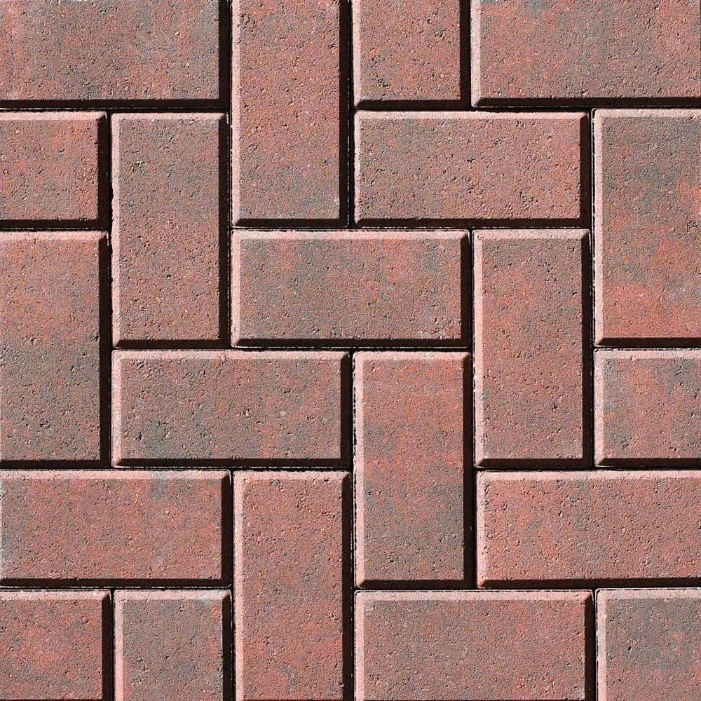 Oldcastle 8 in. L x 4 in. W x 2.25 in. H 60mm Red/Charcoal Holland Pavers (486-Piece Pallet), photo 2 of 2