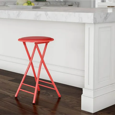 Red Metal Padded Folding Chair
