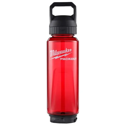 PACKOUT 34 oz. Red Plastic Bottle with Chug Lid