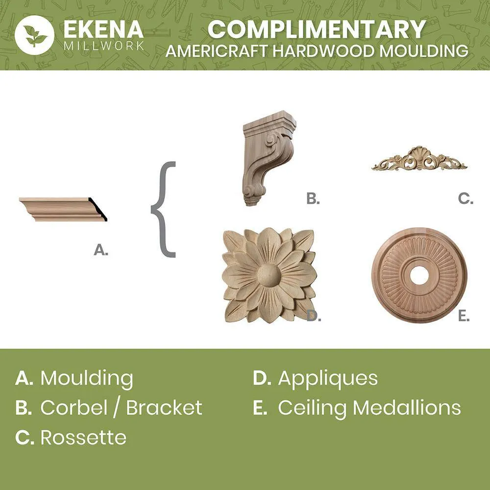 Ekena Millwork WM180 1.25 in. D x 2 in. W x 96 in. L Wood (Red Oak) Crown Molding, photo 13 of 13