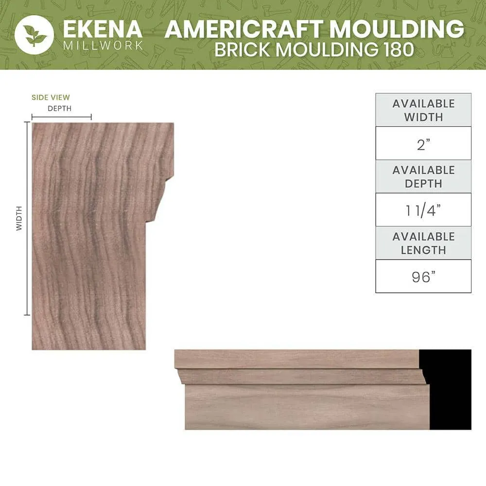 Ekena Millwork WM180 1.25 in. D x 2 in. W x 96 in. L Wood (Red Oak) Crown Molding, photo 2 of 13
