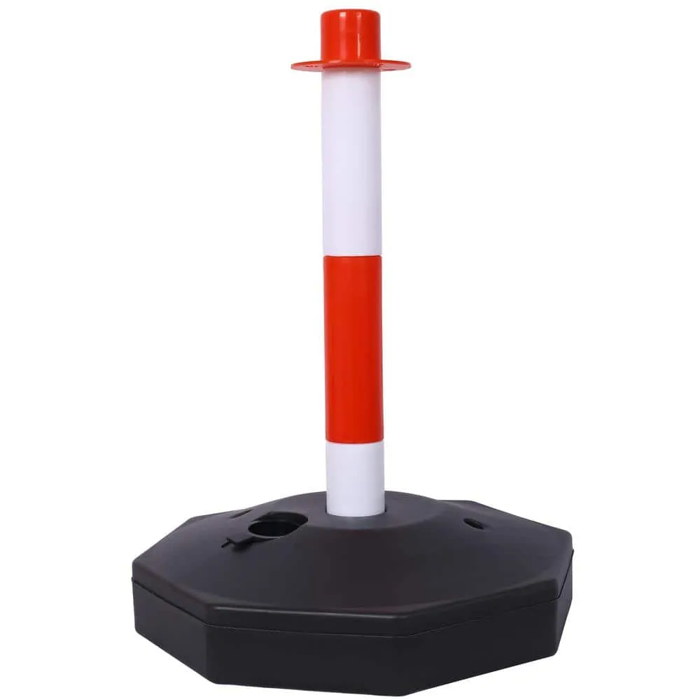 Tidoin 4-Pack Red 11.25 in. x 11.25 in. x 2.7 ft. Composite Fence Picket Post Cones with Fillable Base and 5 ft. Chain, photo 5 of 5