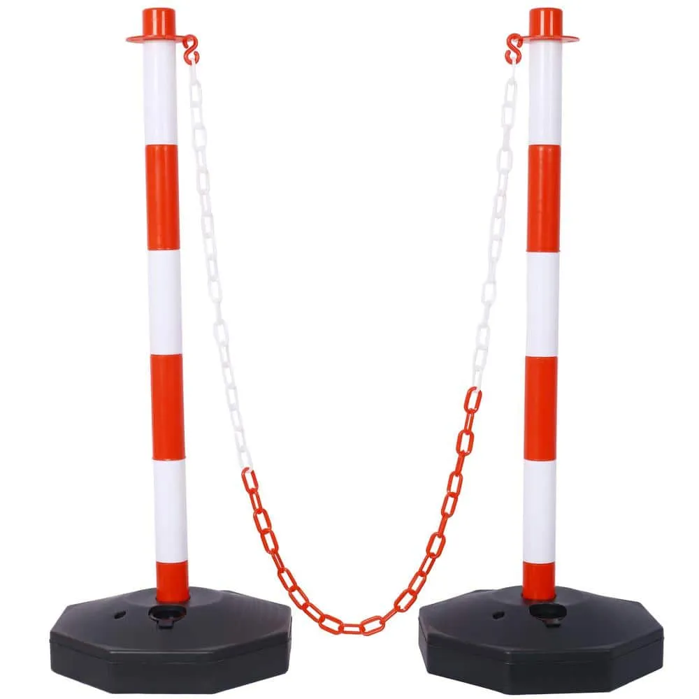 Tidoin 4-Pack Red 11.25 in. x 11.25 in. x 2.7 ft. Composite Fence Picket Post Cones with Fillable Base and 5 ft. Chain, photo 3 of 5