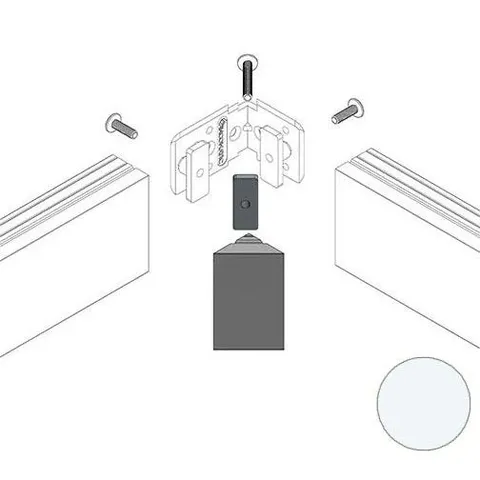Flat Gola Chamfered Corner for Flat Gola System, 7 Finishes, 12 per Box