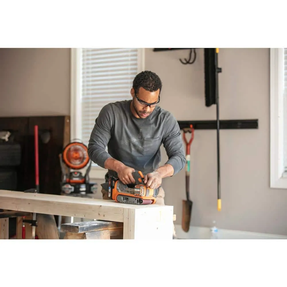 RIDGID 18V Brushless Cordless 3 in. x 18 in. Belt Sander Kit with (1) 2.0 Ah Battery and Charger, photo 6 of 11