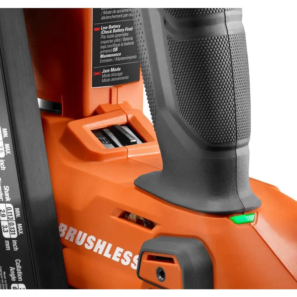 RIDGID 18V (2) 4.0 Ah Batteries and Charger Kit with 18V Brushless Cordless 30° Framing Nailer, photo 8 of 12