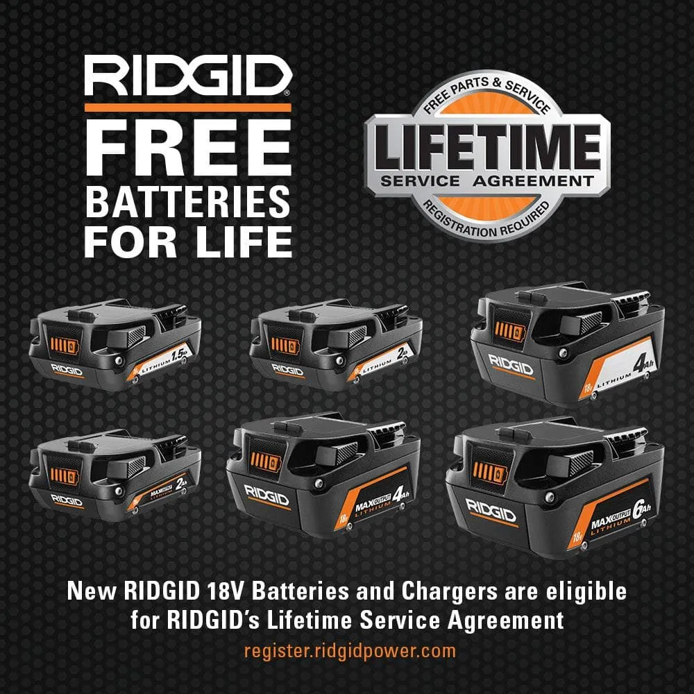RIDGID 18V (2) 4.0 Ah Batteries and Charger Kit with 18V Brushless Cordless 30° Framing Nailer, photo 10 of 12
