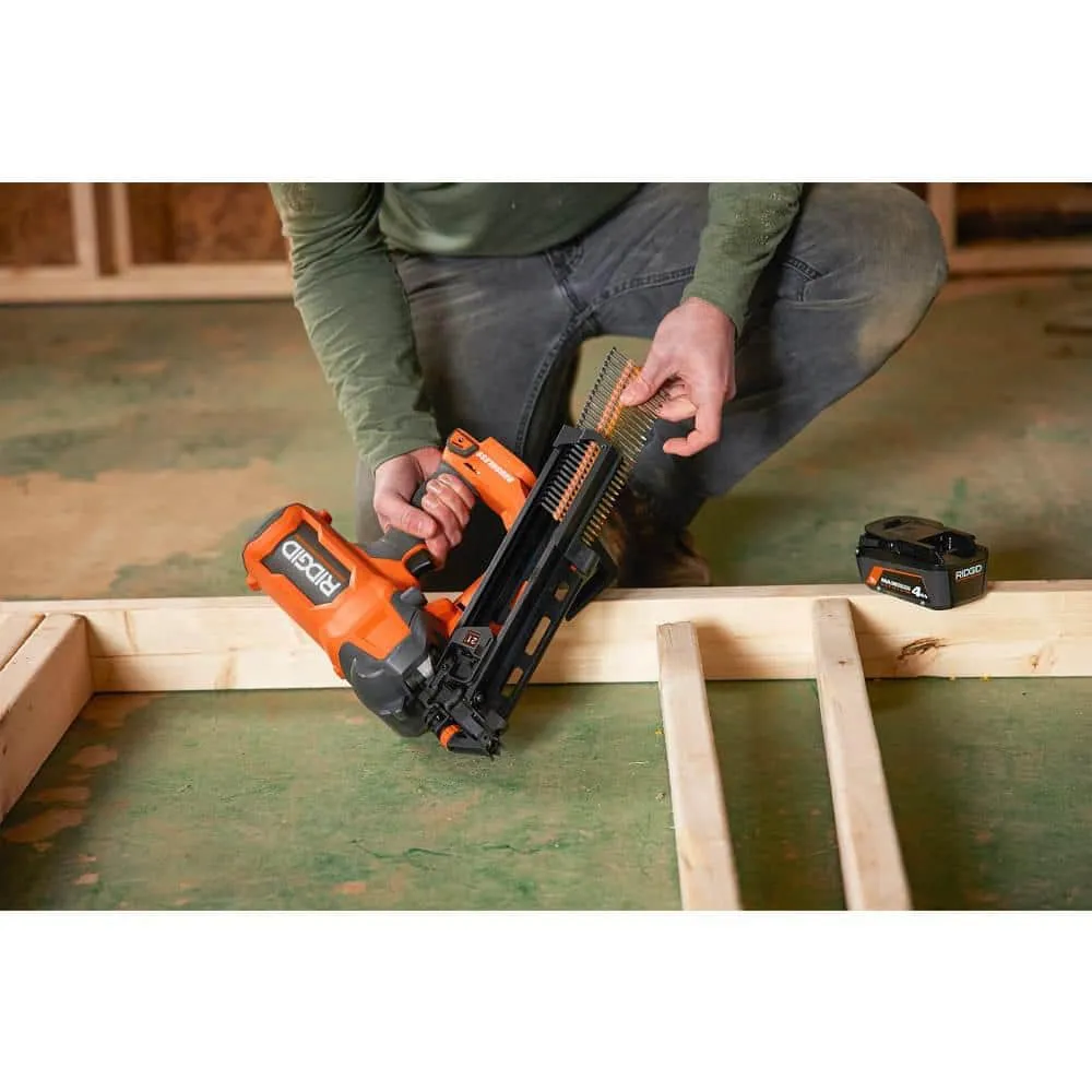 RIDGID 18V Brushless Cordless 21° 3-1/2 in. Framing Nailer & 18V Brushless Cordless 18-Gauge 2-1/8 in. Brad Nailer (Tools Only), photo 9 of 14