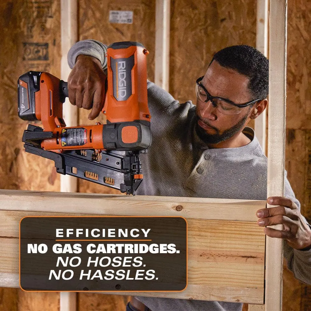 RIDGID 18V Brushless Cordless 21° 3-1/2 in. Framing Nailer & 18V Brushless Cordless 18-Gauge 2-1/8 in. Brad Nailer (Tools Only), photo 6 of 14