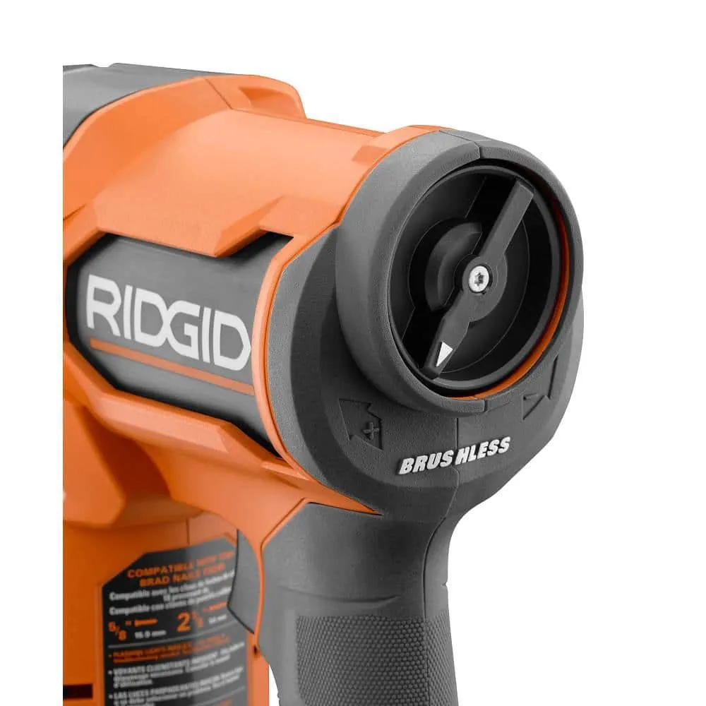 RIDGID 18V Brushless Cordless 18-Gauge 2-1/8 in. Brad Nailer with OCTANE Brushless 3-Speed 1/4 Sheet Sander (Tools Only), photo 8 of 14