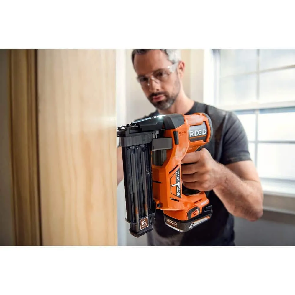 RIDGID 18V Brushless Cordless 18-Gauge 2-1/8 in. Brad Nailer with Brushless Cordless 1/2 in. Drill/Driver (Tools Only), photo 10 of 13