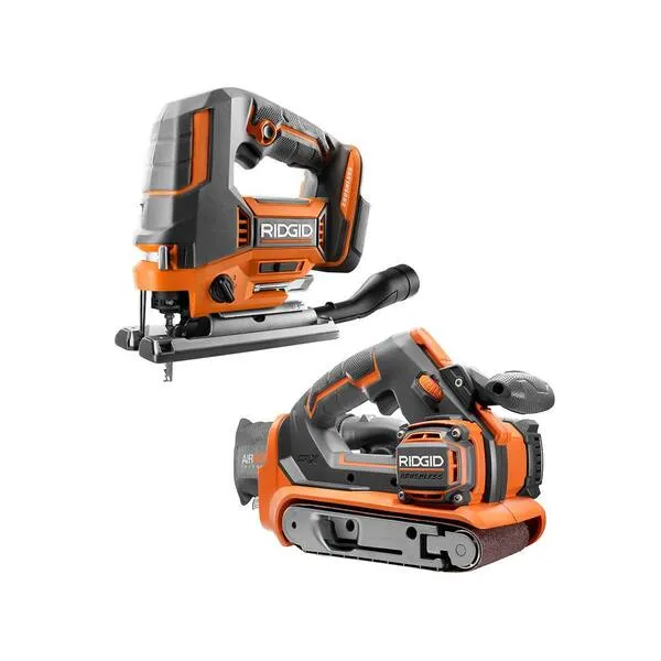 RIDGID 18-Volt Cordless 2-Tool Combo Kit with OCTANE Brushless Jig Saw and Brushless 3 in. x 18 in. Belt Sander (Tools Only), photo 12 of 12