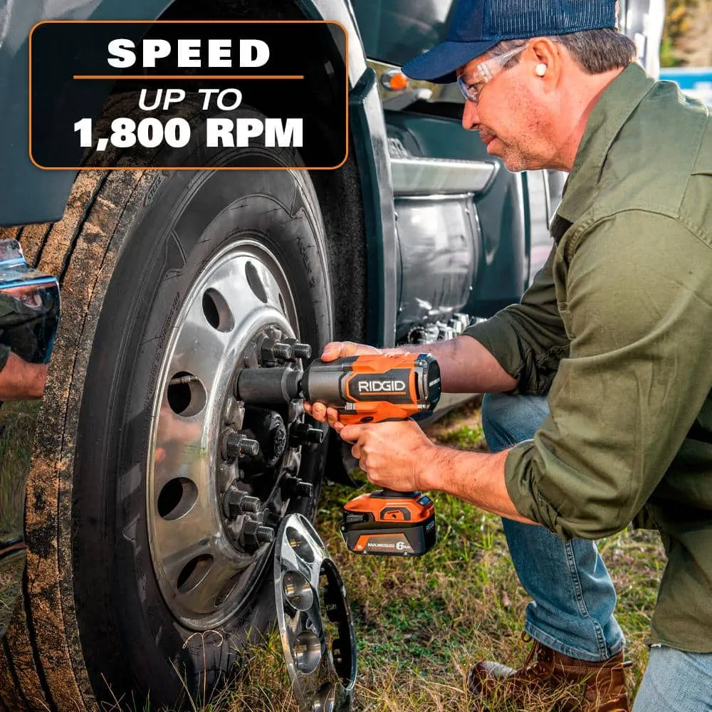 RIDGID 18V Brushless Cordless 2-Tool Combo Kit with High-Torque Impact Wrench, Hammer Drill/Driver, 4.0 Ah Battery, and Charger, photo 6 of 13