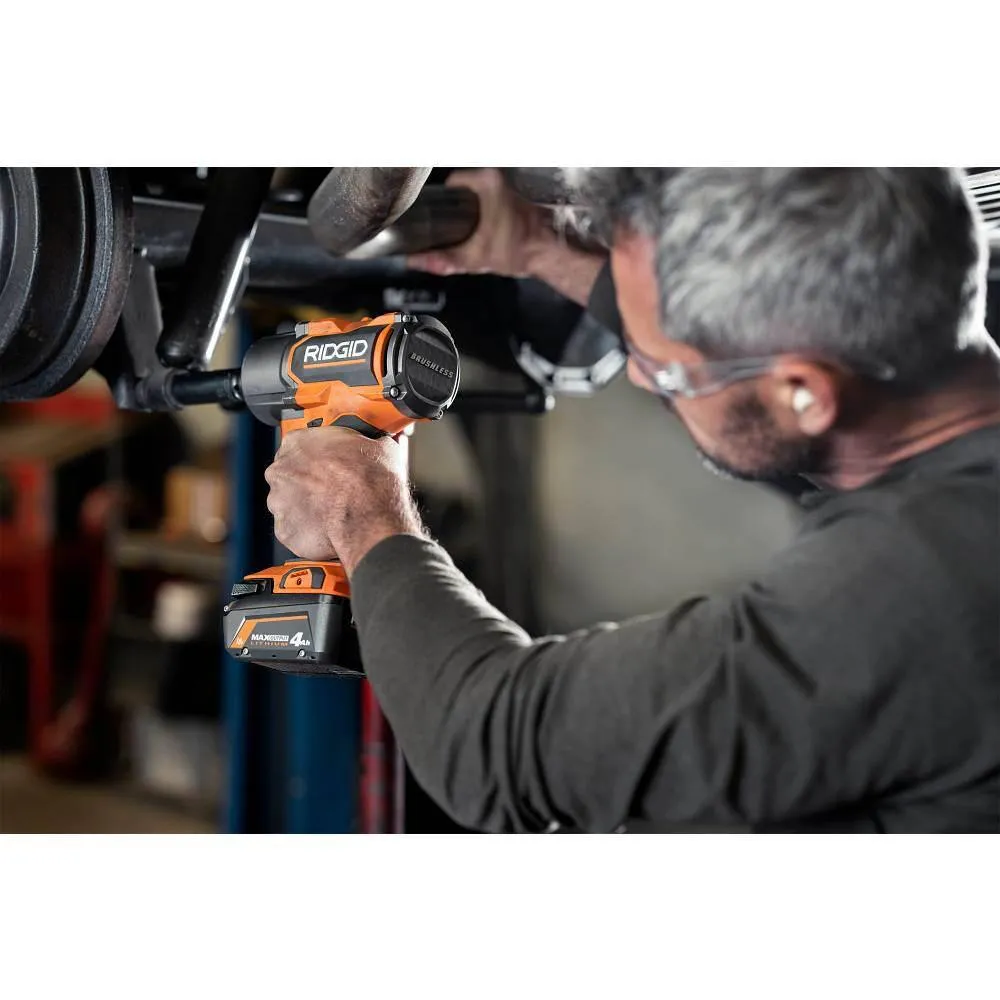 RIDGID 18V Brushless Cordless 2-Tool Combo Kit with High-Torque Impact Wrench, Hammer Drill/Driver, 4.0 Ah Battery, and Charger, photo 7 of 13