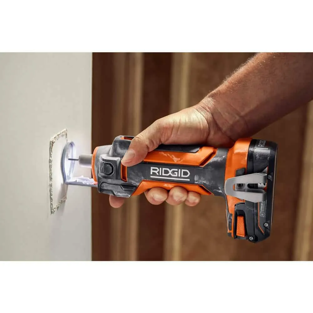 RIDGID 18V Brushless Cordless 2-Tool Combo Kit w/ Hammer Drill, Impact Driver, Batteries, Charger, Bag & Cut Out Tool, photo 10 of 13