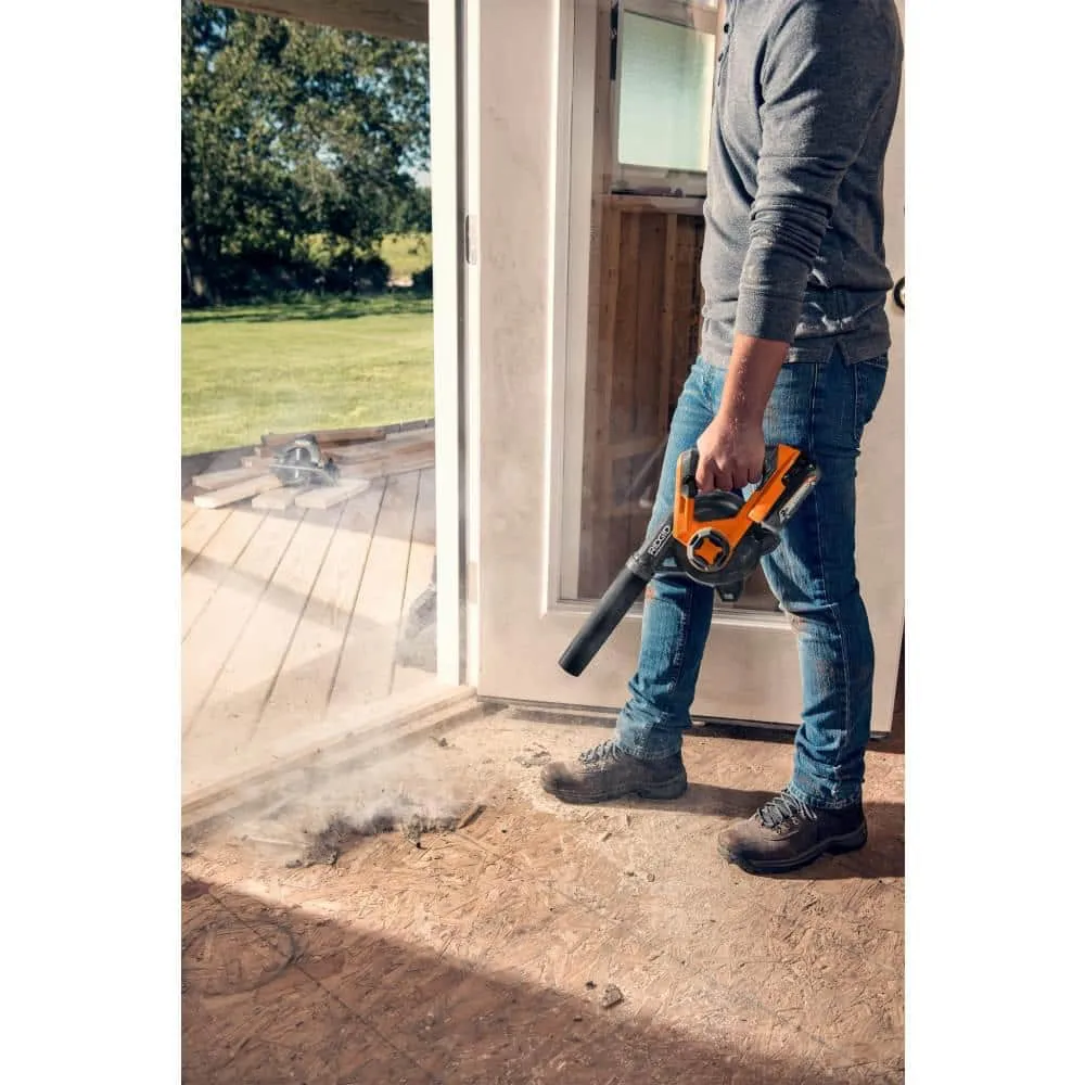 RIDGID 18V Brushless Cordless 3-Tool Combo Kit w/ Hammer Drill, Impact Driver, Compact Jobsite Blower, Batteries, Charger & Bag, photo 9 of 12