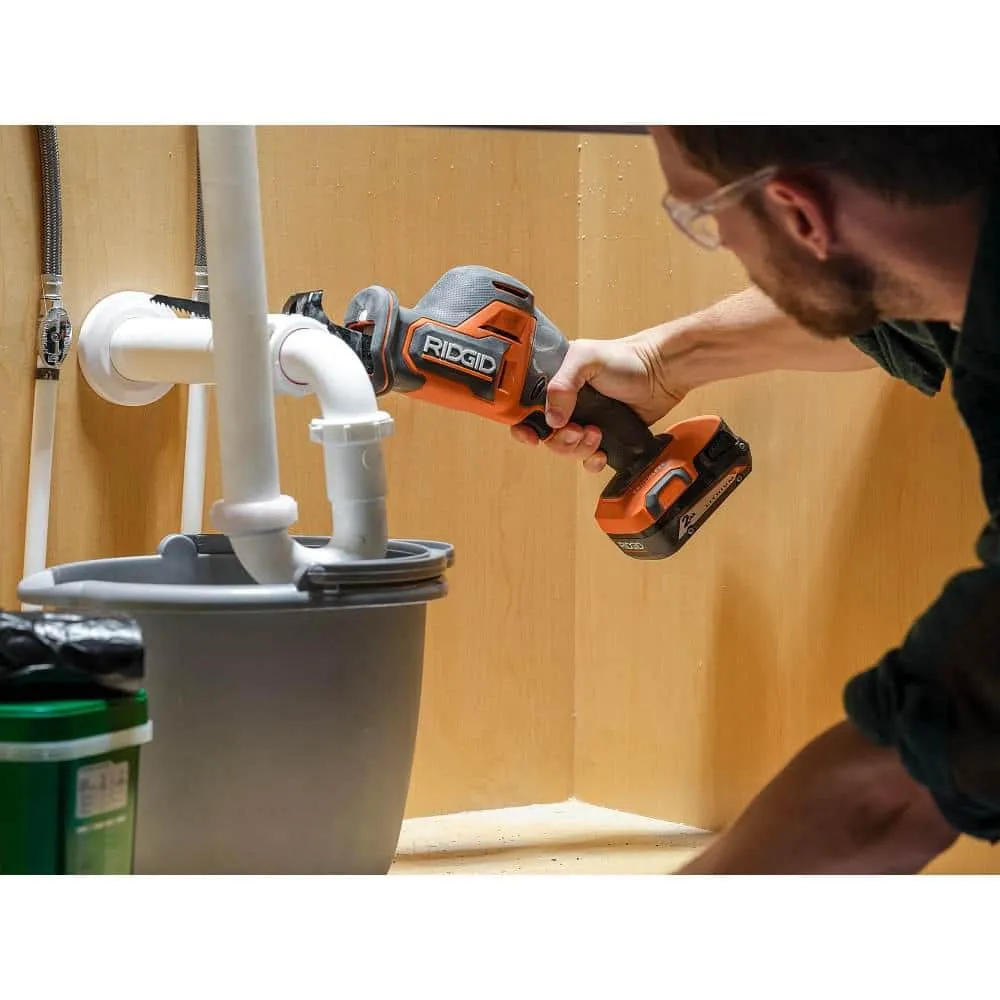 RIDGID 18V Brushless Cordless 2-Tool Combo Kit w/ Hammer Drill, Impact Driver, Recip Saw, Batteries, Charger, & Bag, photo 10 of 14