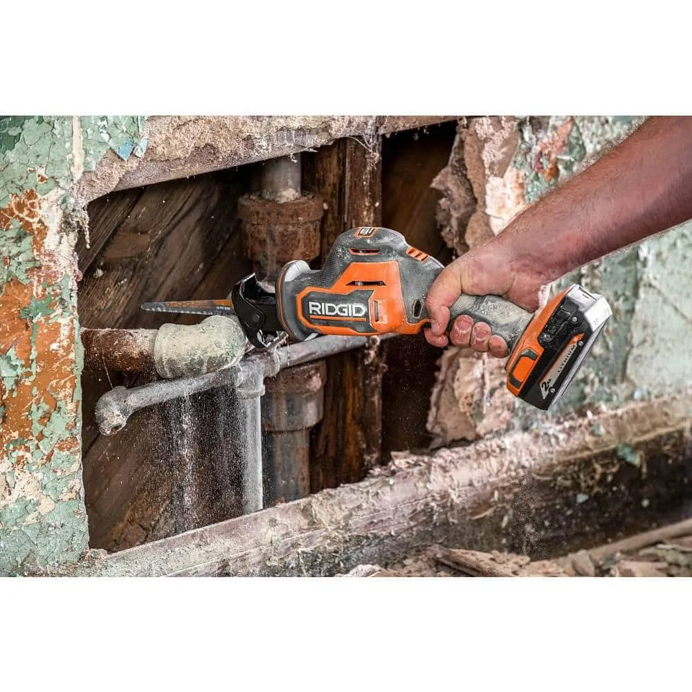 RIDGID 18V Brushless Cordless 2-Tool Combo Kit w/ Hammer Drill, Impact Driver, Recip Saw, Batteries, Charger, & Bag, photo 11 of 14