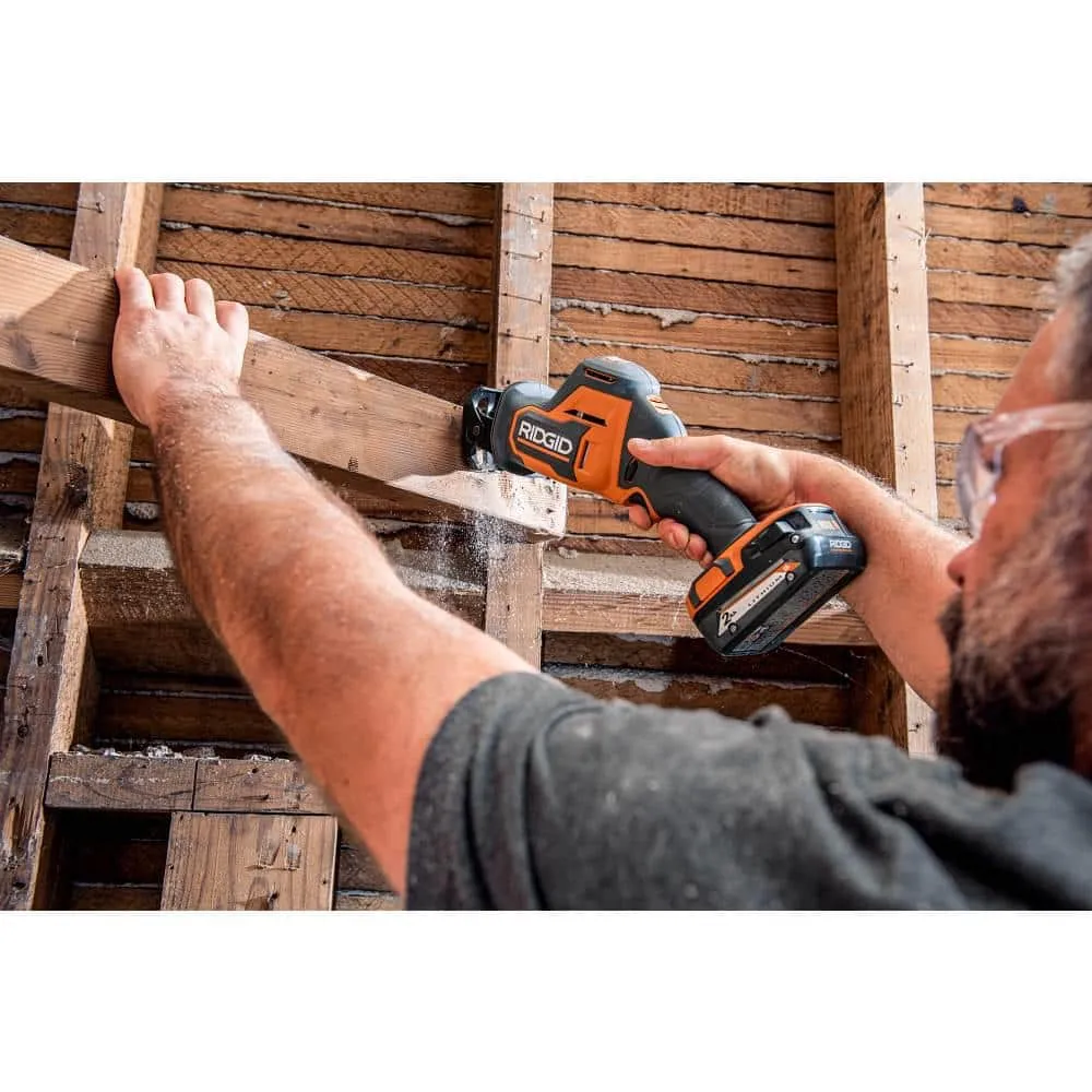 RIDGID 18V Brushless Cordless 2-Tool Combo Kit w/ Hammer Drill, Impact Driver, Recip Saw, Batteries, Charger, & Bag, photo 12 of 14