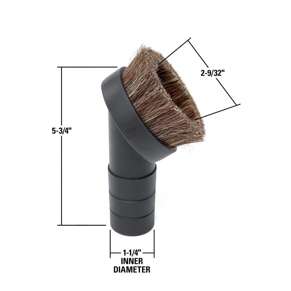 1-1/4 in. Natural Hair Dusting Brush Shop Vac Attachment with 1-7/8 in., 2-1/2 in. Adapters for RIDGID Wet Dry Vacuums, photo 6 of 11