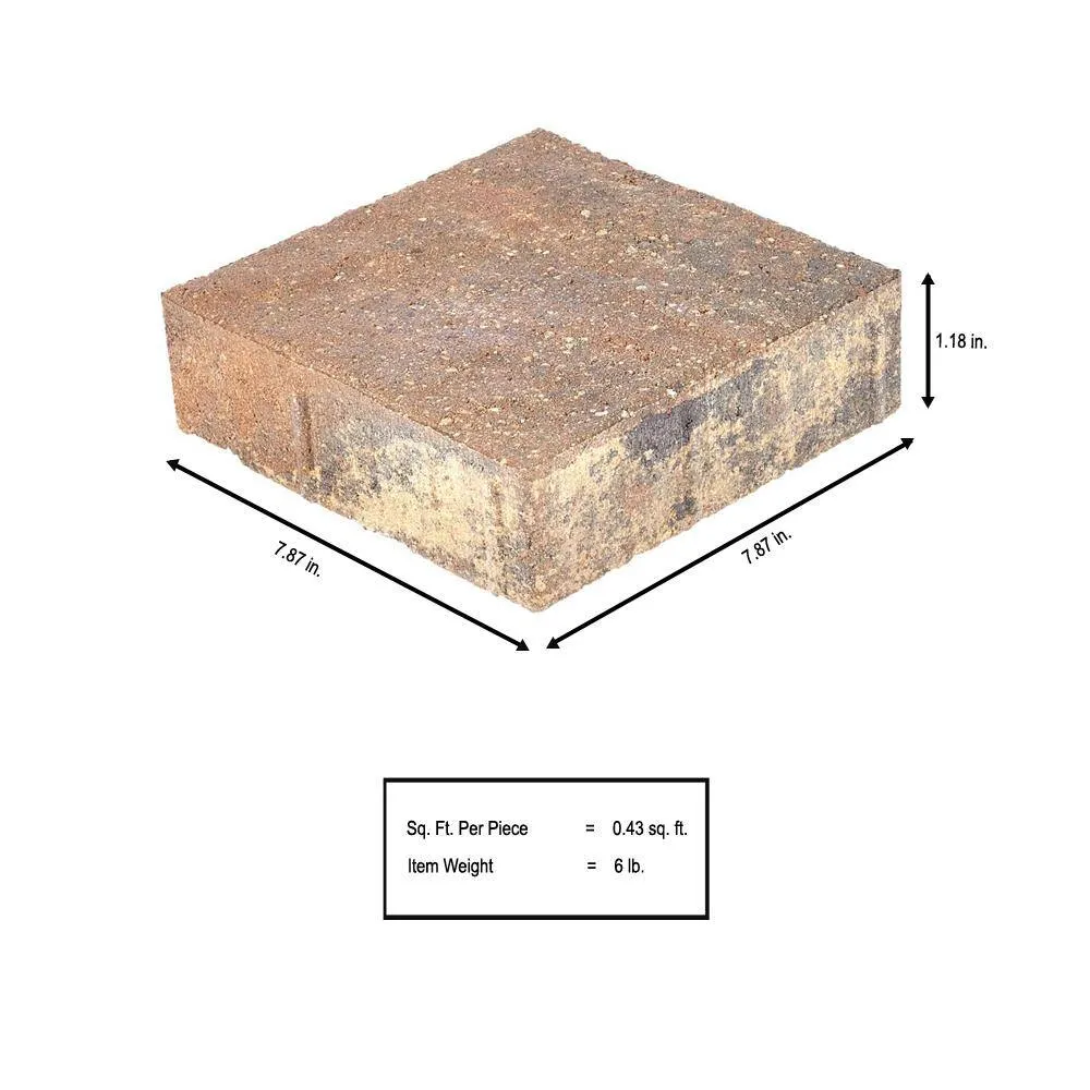 Pavestone Milano Medium 7.75 in. x 7.75 in. x 1.25 in. River Blend Concrete Paver (480-Pieces/207 sq. ft./Pallet), photo 2 of 5
