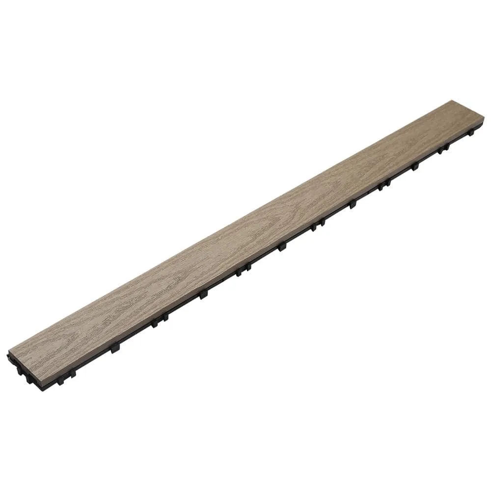 NewTechWood UltraShield Naturale 3 in. x 3 ft. Quick Composite Single Slat Deck Tile in Roman Antique (4-Pieces per Box), photo 2 of 4
