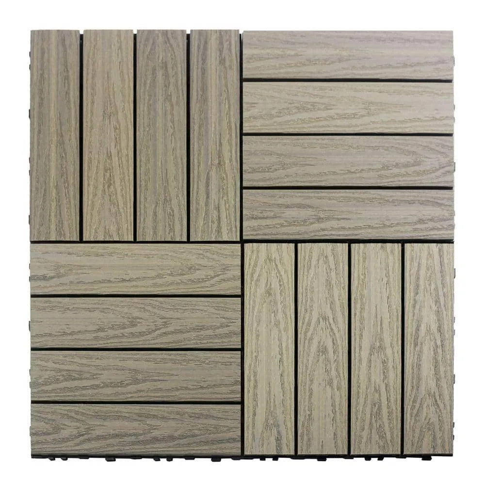 NewTechWood UltraShield Naturale 1 ft. x 1 ft. Quick Deck Outdoor Composite Deck Tile in Roman Antique (10 sq. ft. per box), photo 5 of 8