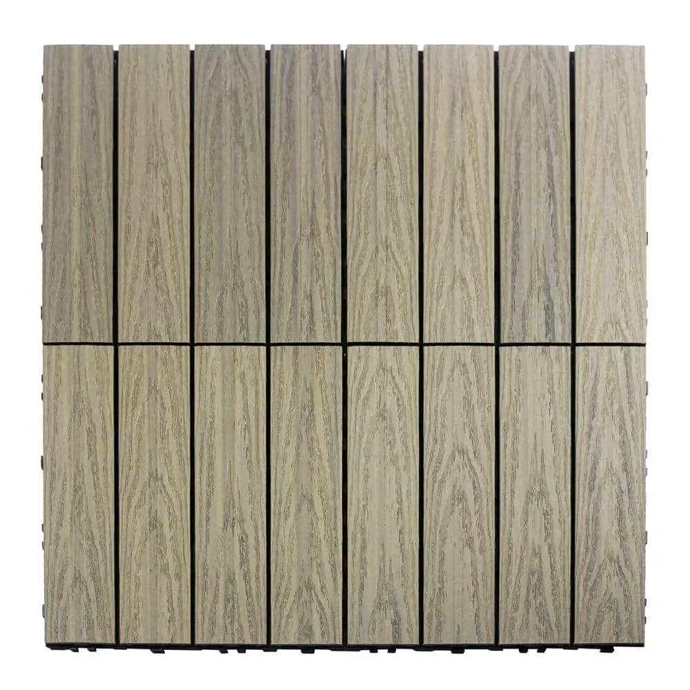NewTechWood UltraShield Naturale 1 ft. x 1 ft. Quick Deck Outdoor Composite Deck Tile in Roman Antique (10 sq. ft. per box), photo 6 of 8