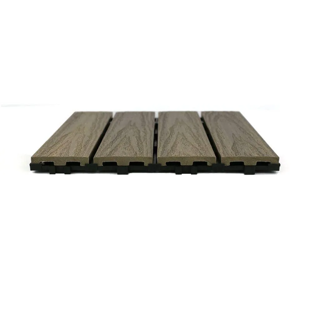 NewTechWood UltraShield Naturale 1 ft. x 1 ft. Quick Deck Outdoor Composite Deck Tile in Roman Antique (10 sq. ft. per box), photo 4 of 8