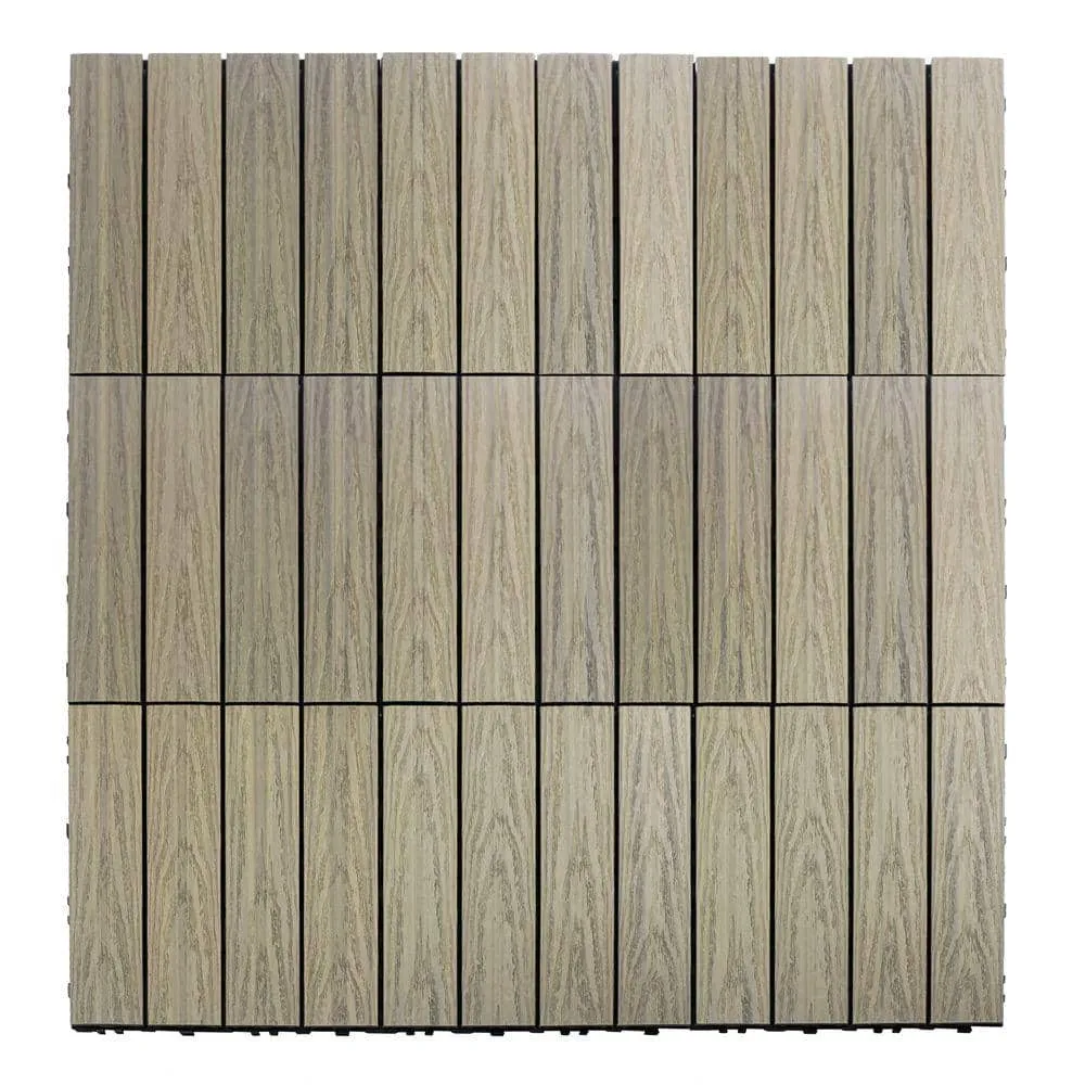 NewTechWood UltraShield Naturale 1 ft. x 1 ft. Quick Deck Outdoor Composite Deck Tile in Roman Antique (10 sq. ft. per box), photo 8 of 8