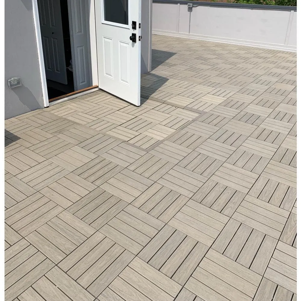 NewTechWood UltraShield Naturale 1 ft. x 1 ft. Quick Deck Outdoor Composite Deck Tile in Roman Antique (10 sq. ft. per box), photo 2 of 8