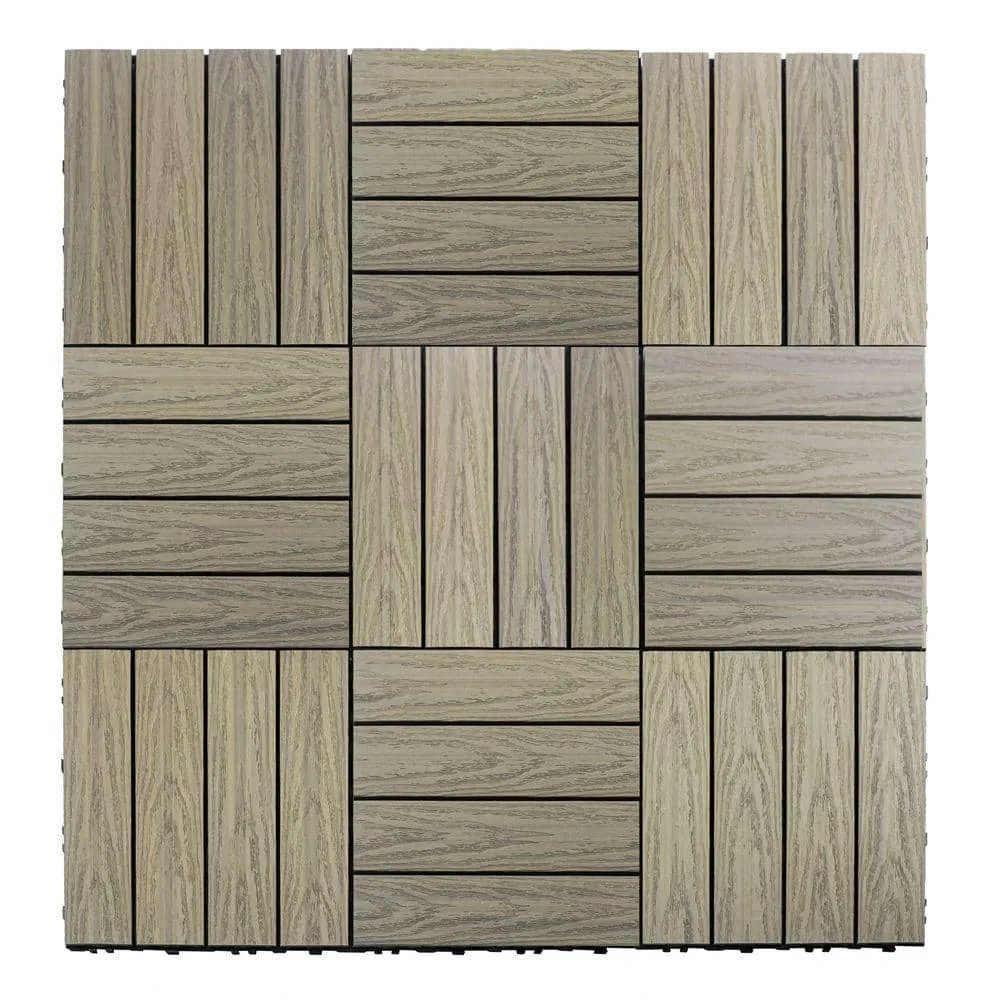 NewTechWood UltraShield Naturale 1 ft. x 1 ft. Quick Deck Outdoor Composite Deck Tile in Roman Antique (10 sq. ft. per box), photo 7 of 8