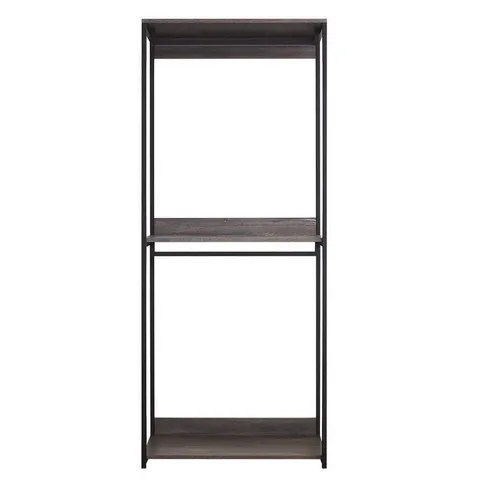 Monica 32 in. W Rustic Gray Wood Closet System Walk-in Closet With 1-Shelf