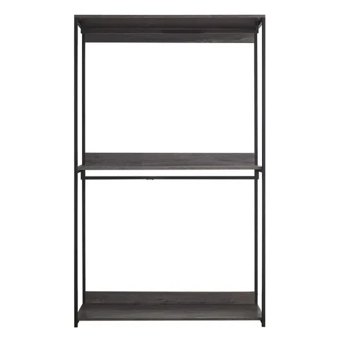 Monica 47 in. W Rustic Gray Wood Closet System Walk-in Closet With 1-Shelf
