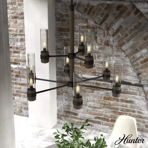 River Mill 9-Light Rustic Iron Chandelier