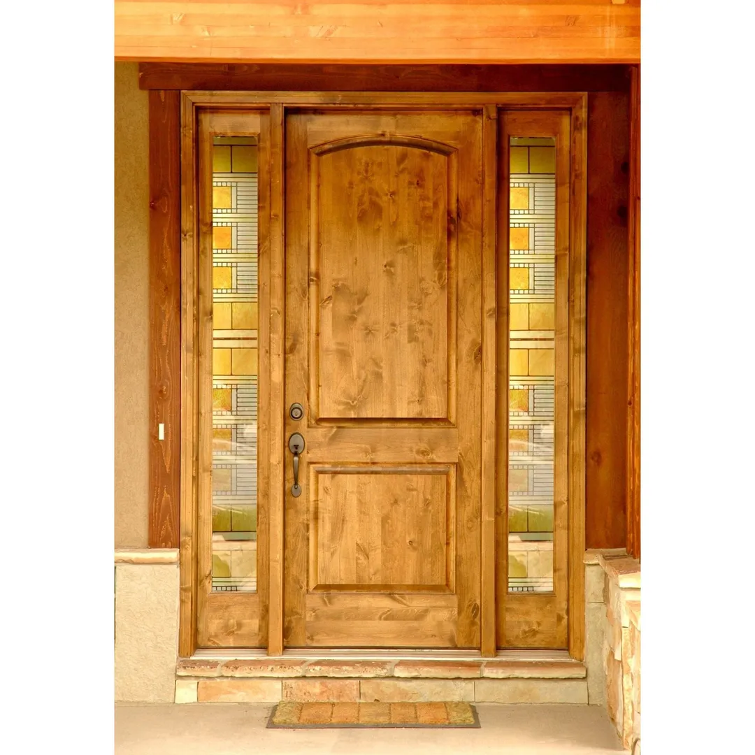 Krosswood Doors 30 in. x 96 in. Rustic Knotty Alder Arch Top Clear Stain Right-Hand Inswing Wood Single Prehung Front Door, photo 2 of 8