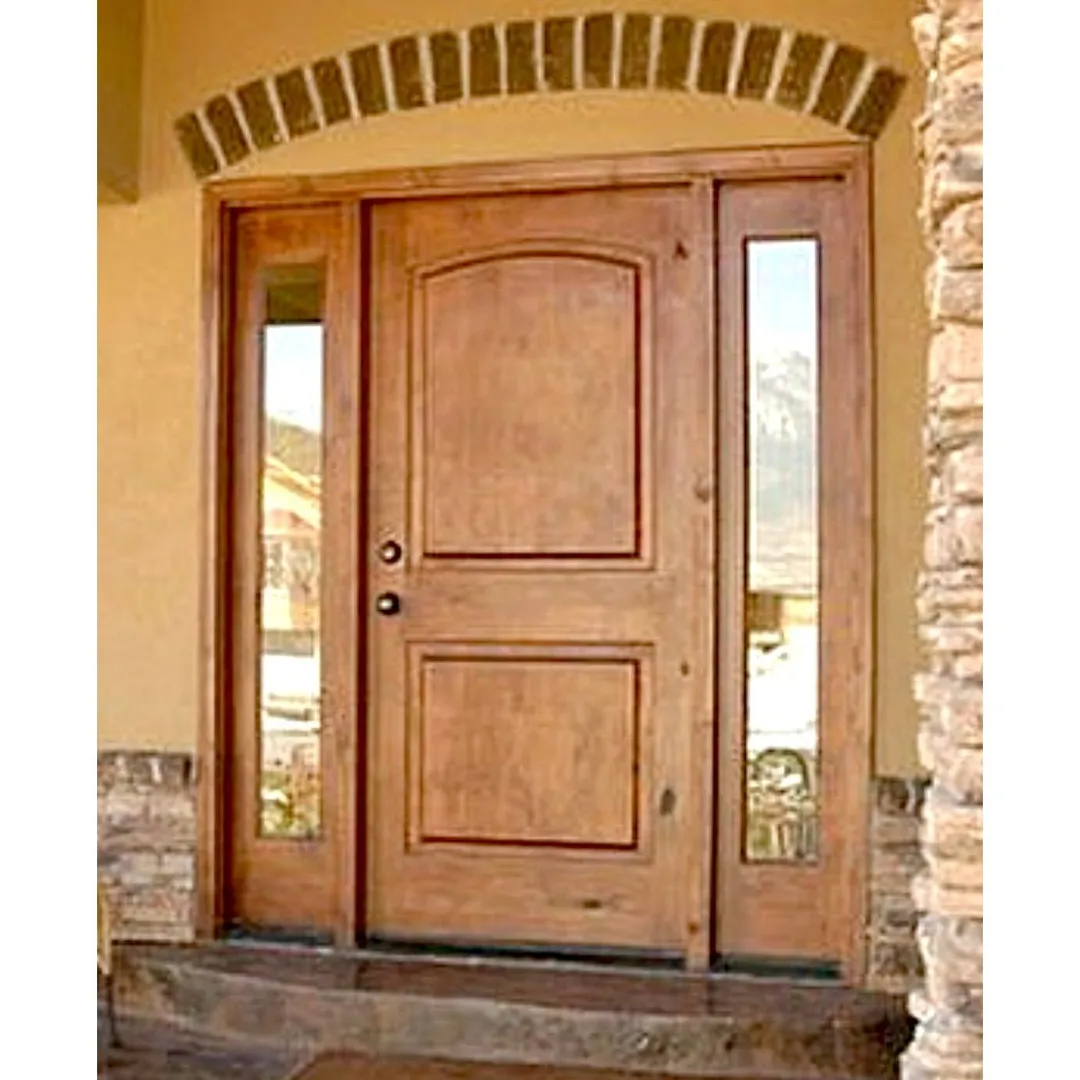 Krosswood Doors 30 in. x 80 in. Rustic Knotty Alder Arch Top Provincial Stain Right-Hand Inswing Wood Single Prehung Front Door, photo 8 of 8